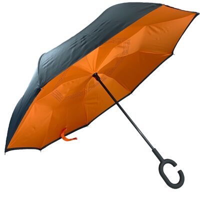 Inside out Plain Orange Umbrella - EDIOORA