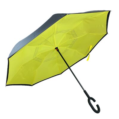 Von innen nach außen einfarbiger gelber Regenschirm - EDIOYEL