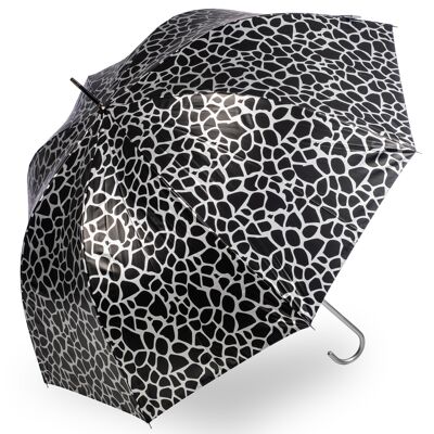 Metallischer Giraffendruck - Silberner Regenschirm - EDSAGPS