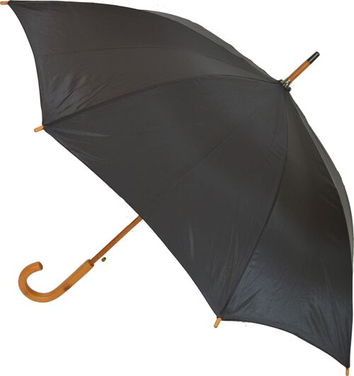 Gents Auto Stick Umbrella w/wood hooked handle - EDSM801