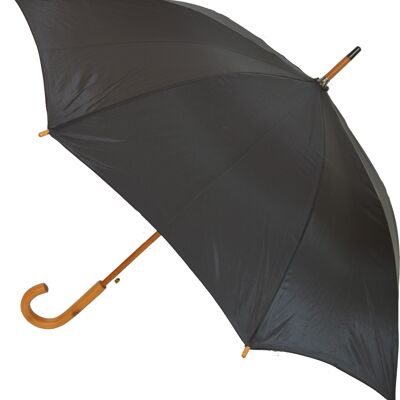 Paraguas Auto Stick de caballero con asa de madera en forma de gancho - EDSM801