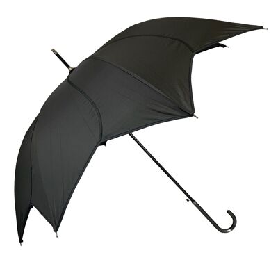Pure Black  Swirl Walking Stick Umbrella - EDSSWBL-7119