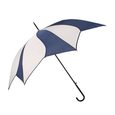 Cream and Navy Swirl Walking Stick Umbrella - EDSSWC/N