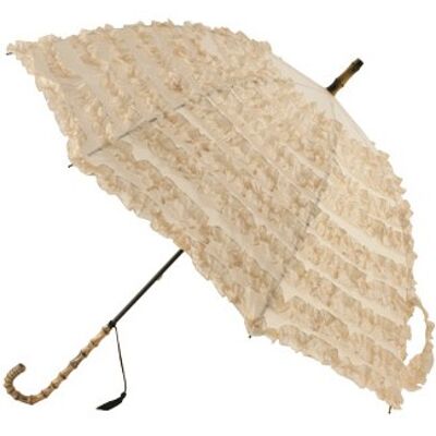Paraguas bastón con volantes Fifi color beige - FIFBEI
