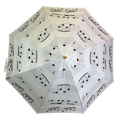 White Music Notes Stick Umbrella - LRWP877/MM