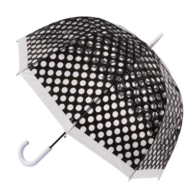 Parapluie dôme transparent à pois noirs de la collection Soake - POESBW
