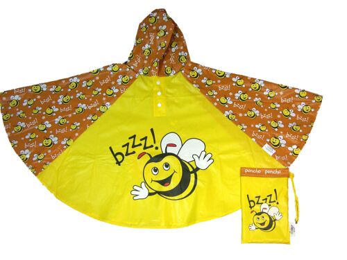 Bee styled kids rain poncho by Bugzz Kids Stuff (pack of 6) - PONBEE