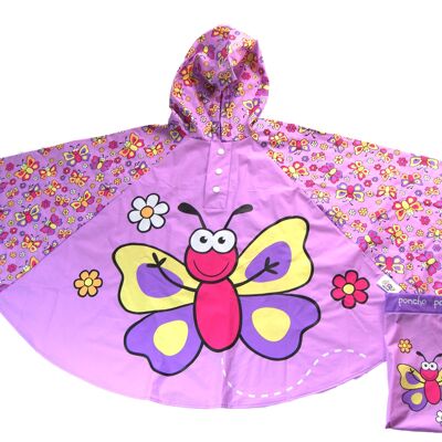 Poncho antipioggia per bambini in stile farfalla di Bugzz Kids Stuff (confezione da 6) - PONBY