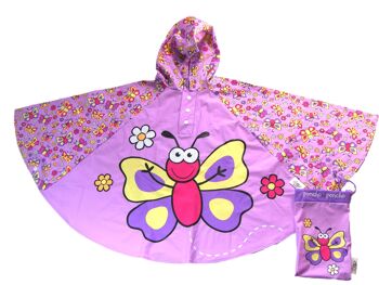 Poncho de pluie enfant style papillon par Bugzz Kids Stuff (pack de 6) - PONBY 1