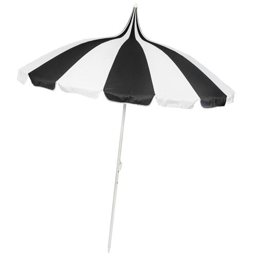 Pagoda style Garden or Beach Parasol Black and Cream - SGPPBC