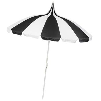 Parasol de Jardin ou de Plage Style Pagode Noir et Crème - SGPPBC