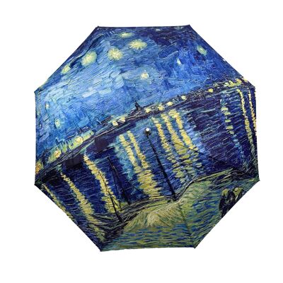 Ombrello pieghevole StormKing Van Gogh Over The Rhone in confezione regalo - SKAFOTR