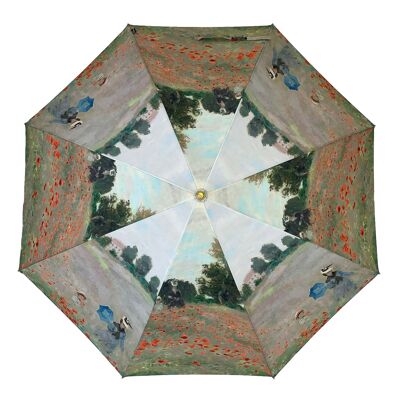 Ombrello pieghevole Storm King Monet Poppy Field in confezione regalo - SKAFPF