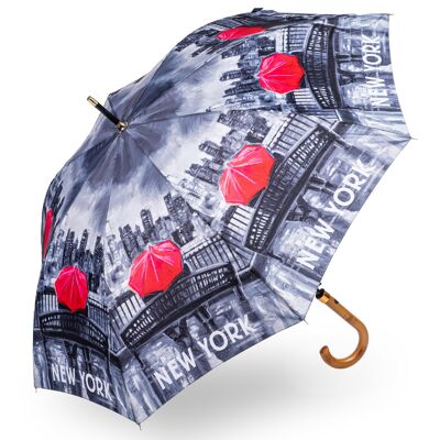 Storm King Classic New York Parapluie Canne de Marche Noir et Blanc - SKCCNYBW