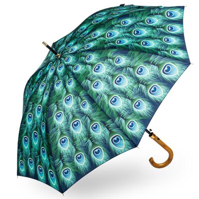 Storm King Classic Peacock Walking Stick Umbrella - SKCNPEA