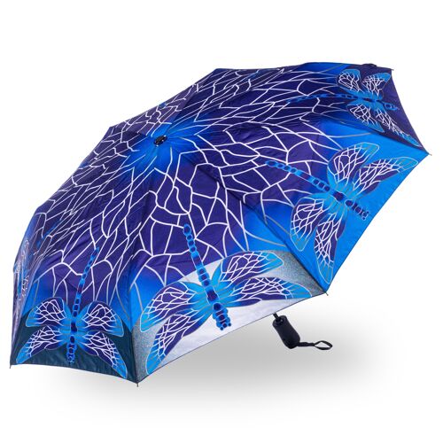 Storm King Stained Glass Dragonfly Folding Umbrella Gift Boxed - SKNFSGD