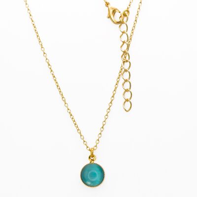 Collier, plaqué or, turquoise (K265.3)