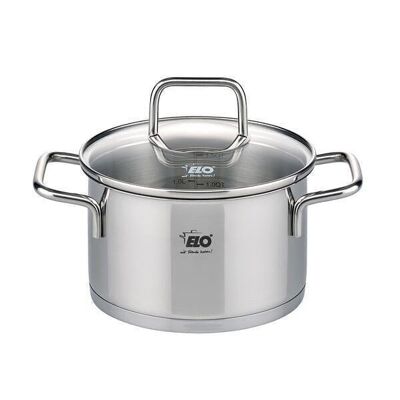Stainless steel pot with glass lid 12 cm in diameter Elo Citrin