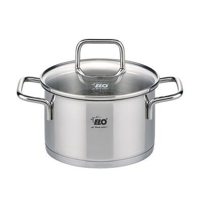 Pentola in acciaio inox con coperchio in vetro diametro 12 cm Elo Citrin
