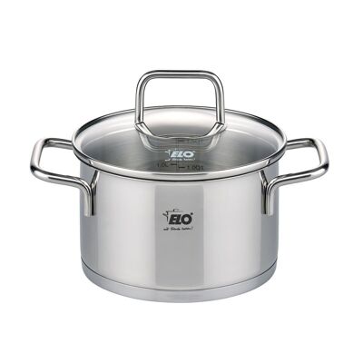 Stainless steel pot with glass lid 16 cm Elo Citrin
