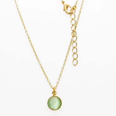 Necklace, gold plated, light green (K265.6)