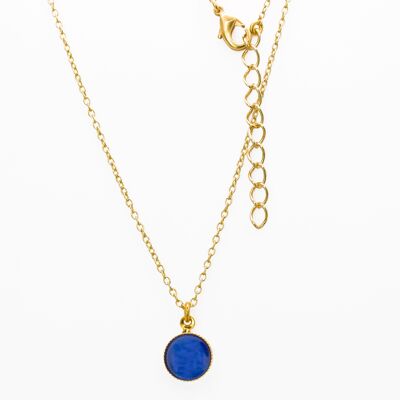 Necklace, gold plated, blue (K265.9)