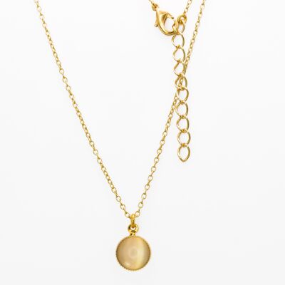 Necklace, gold plated, creamy white (K265.11)