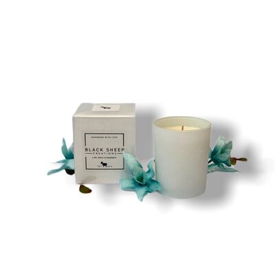 Lime, Basil & Mandarin Signature Candle - White Gloss Jar