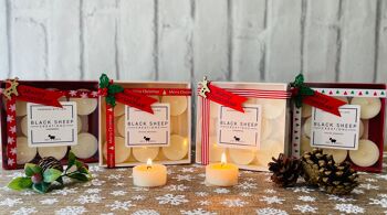 Bougies chauffe-plat de Noël - Canneberges festives - Boîte rouge 2