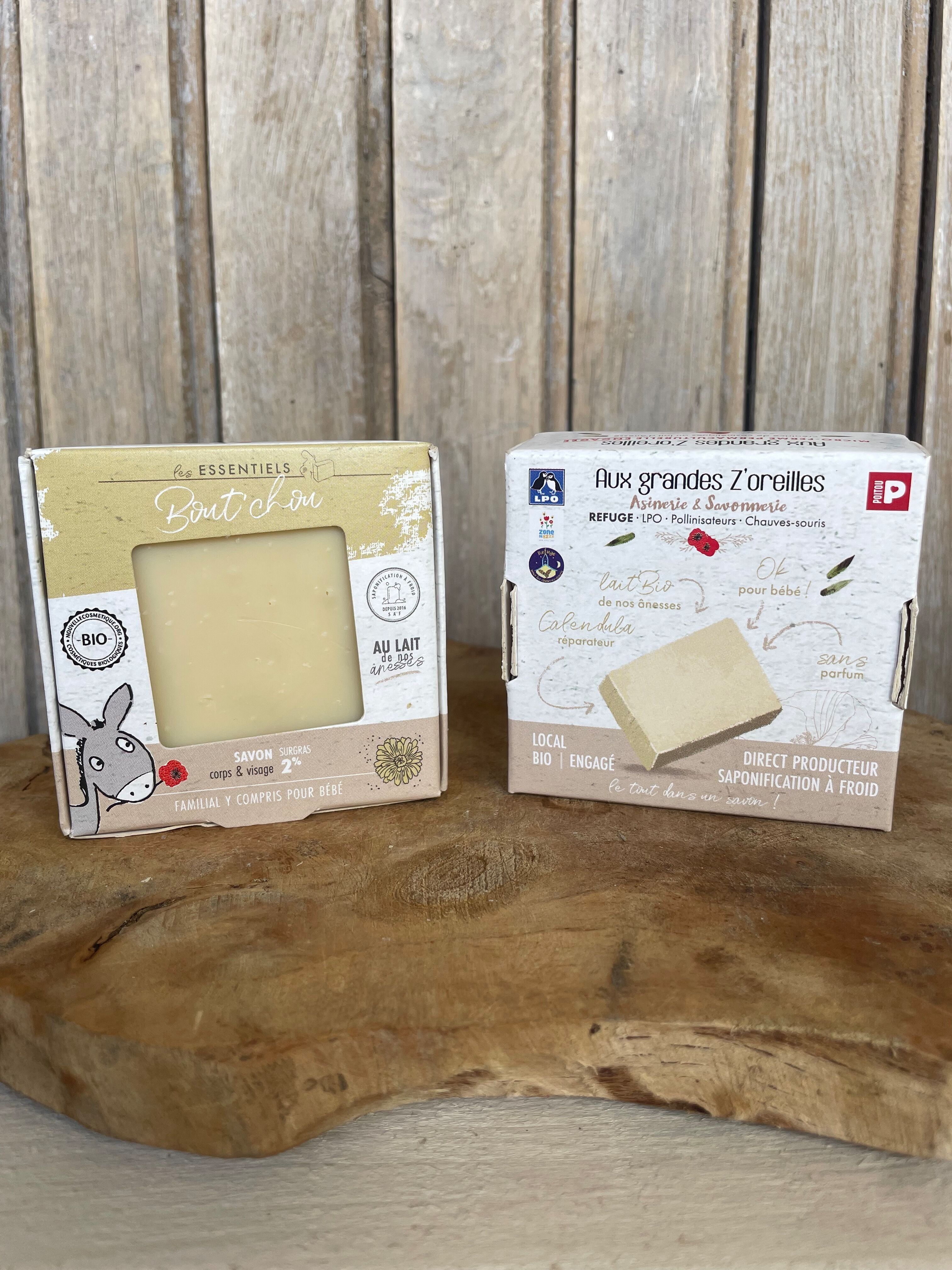 Sapone biologico artigianale saponificato a freddo con latte d'asina e calendula - Bout'chou