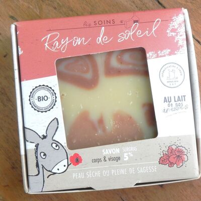 Care soap with donkey's milk, artisanal & cold saponified - Rayon de soleil