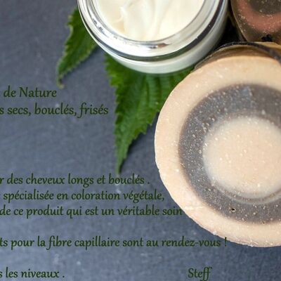 Shampoo solido biologico con latte d'asina, avocado e olio di canapa - Eclat de nature