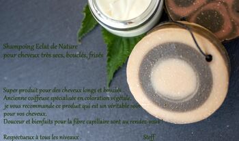 Shampoing solide bio au lait d'ânesse, huile d'avocat et de chanvre - Eclat de nature 1