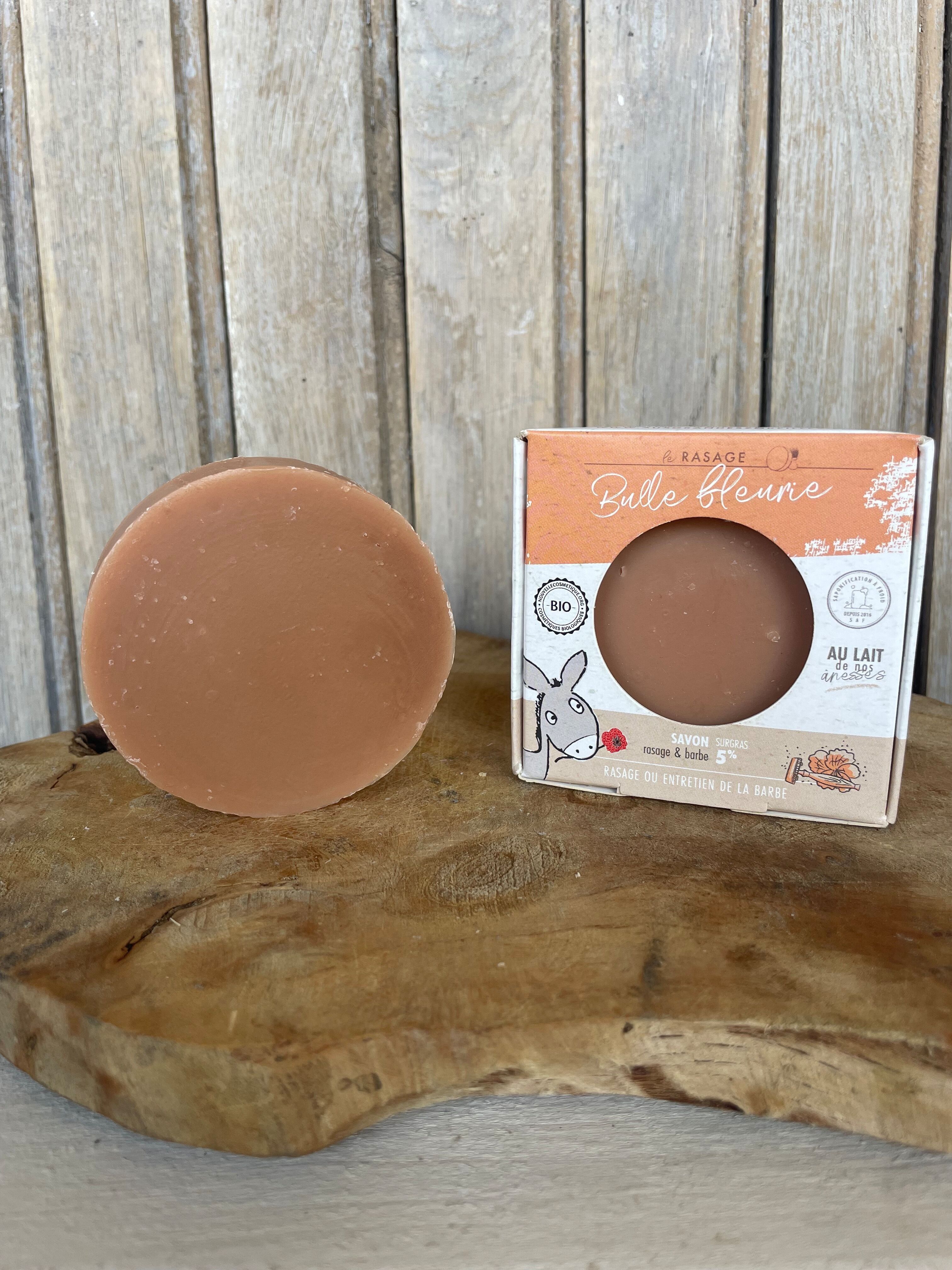 Bio-Rasierseife mit Eselsmilch und Patchouli Bulle fleurée