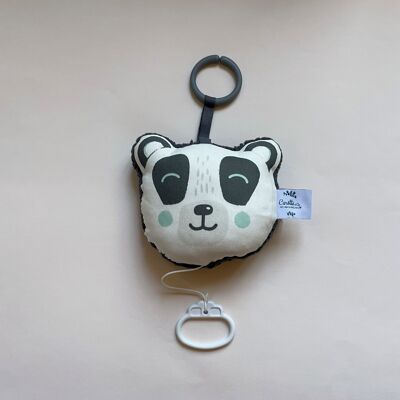 Mini coussin musical nomade Panda noir et blanc