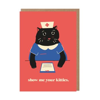 Carte d'amour drôle d'infirmière de chat 1