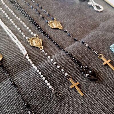 Dark rosary necklace