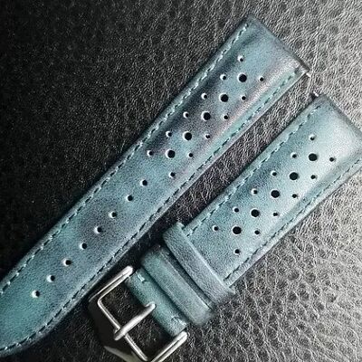 Racing VintageBlue leather strap