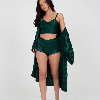 Satin Shorts Womens Emerald