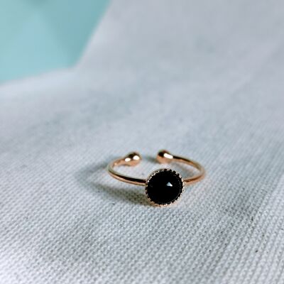 Vergoldeter ELSA-Ring aus schwarzem Onyx