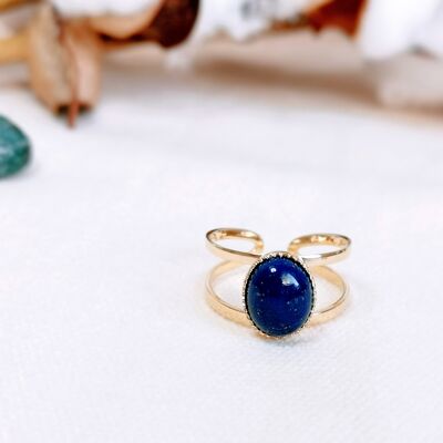 MAHAUT lapis lazuli gold plated ring