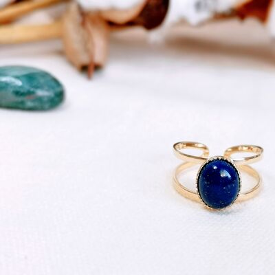 MAHAUT lapis lazuli gold plated ring