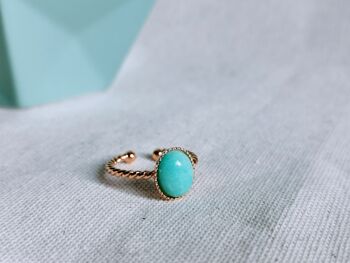 Bague MIA amazonite plaqué or 1