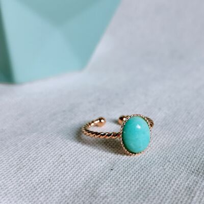 Gold plated amazonite MIA ring