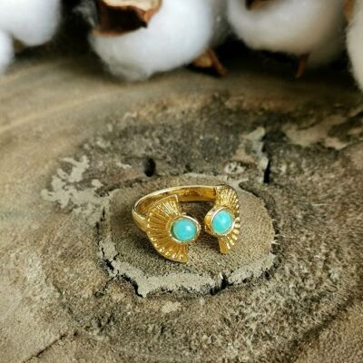 Gold plated NAOMI amazonite ring