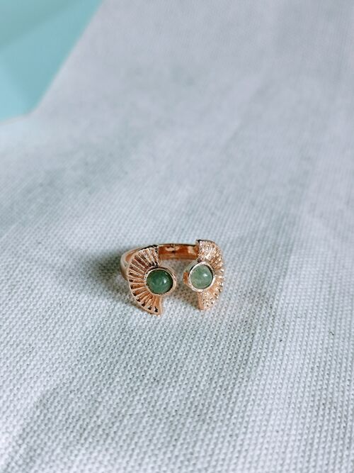 Bague NAOMI aventurine plaqué or