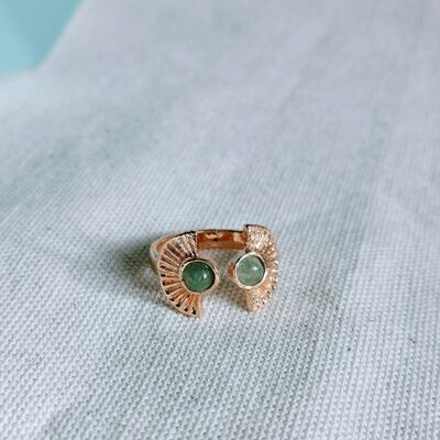 Bague NAOMI aventurine plaqué or