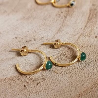 ROMY golden aventurine mini hoop earrings