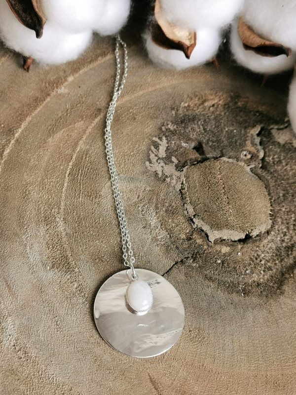 Collana in argento con pietra di luna AMÉLIE