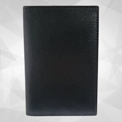 Car Paper Case 2 Flaps in Cowhide Leather (black)